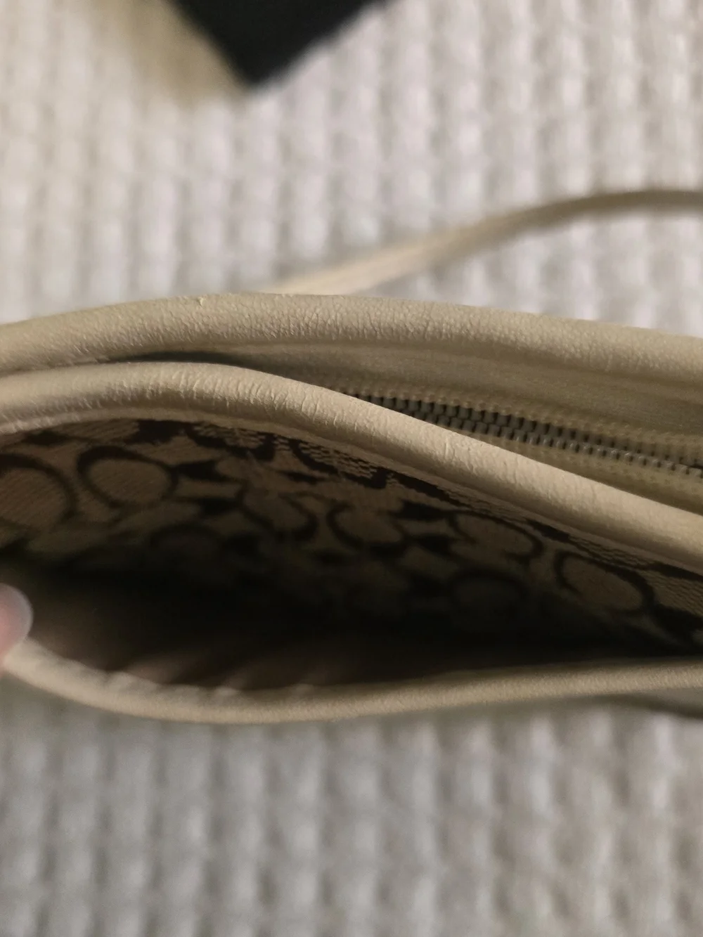 Coach Signature Canvas and Leather Shoulder Bag in Brown/Cream
